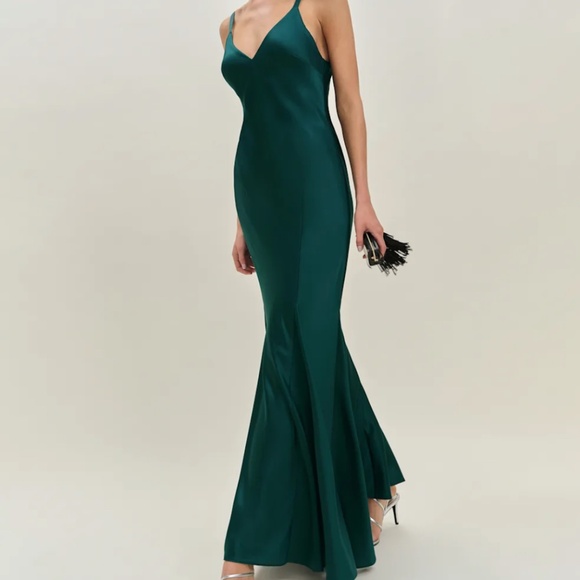 Reformation Dresses & Skirts - Reformation Tyler Satin Dress Green - Size 4